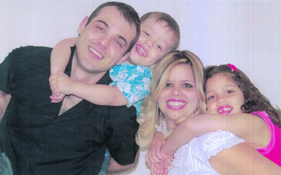 Rafael with his wife and children