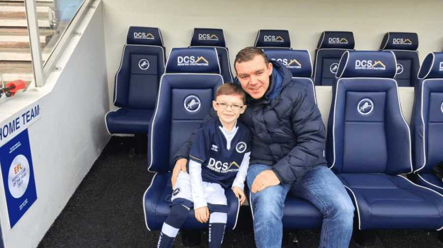 Millwall mad Finley, pictured with his dad, Wayne, will now finally get access to life-changing CF drugs like Orkambi