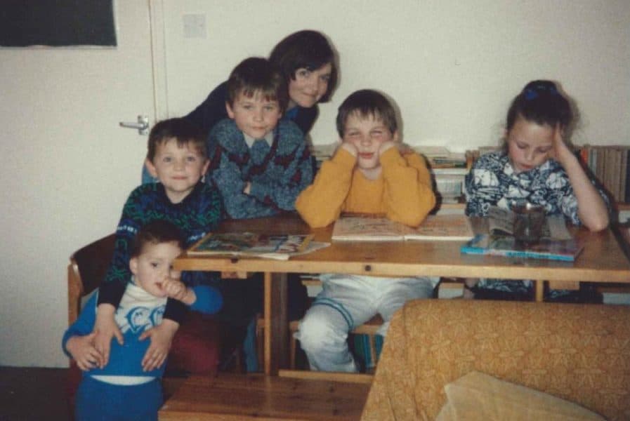 Neil, his mum and siblings Alex, Matt, Mark and Sebastian