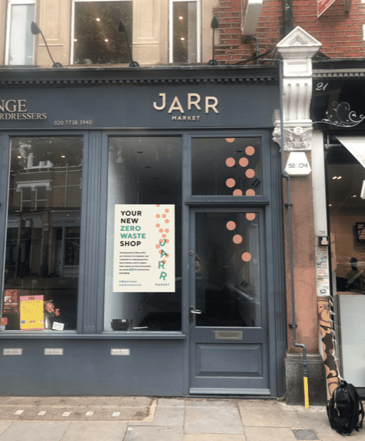 The outside of Herne Hill’s first zero-waste shop, Jar Market. Photo provided by Jessica Rimoch.