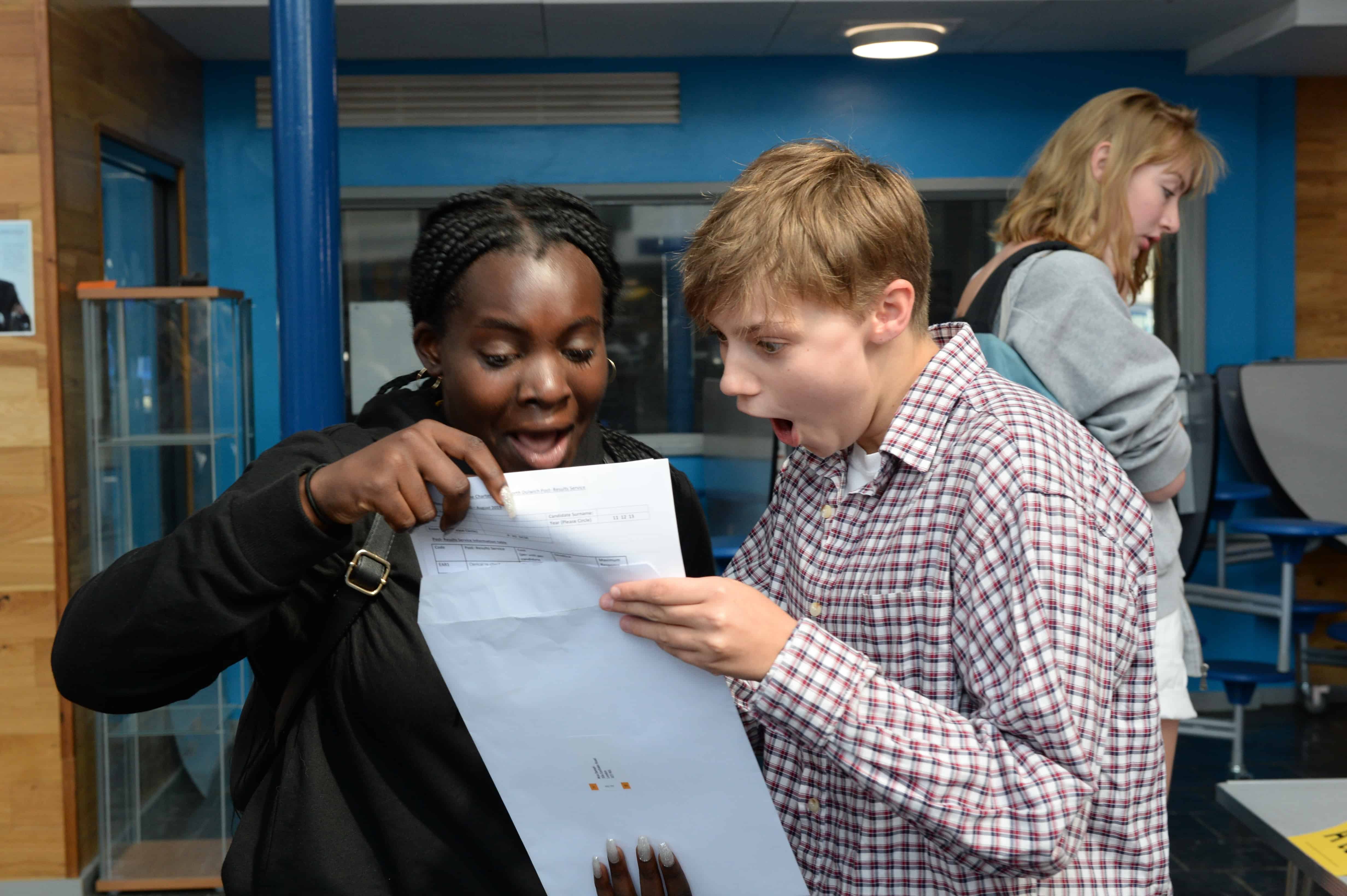 The Charter School North Dulwich, GCSE results day 22 Aug 19.
Photo: Tom Parkes
