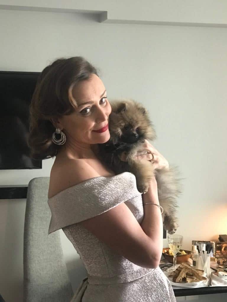 After meeting Keeley Hawes, Burly featured with the famous actress in a photoshoot at the Duke of Northumberland's palatial home
