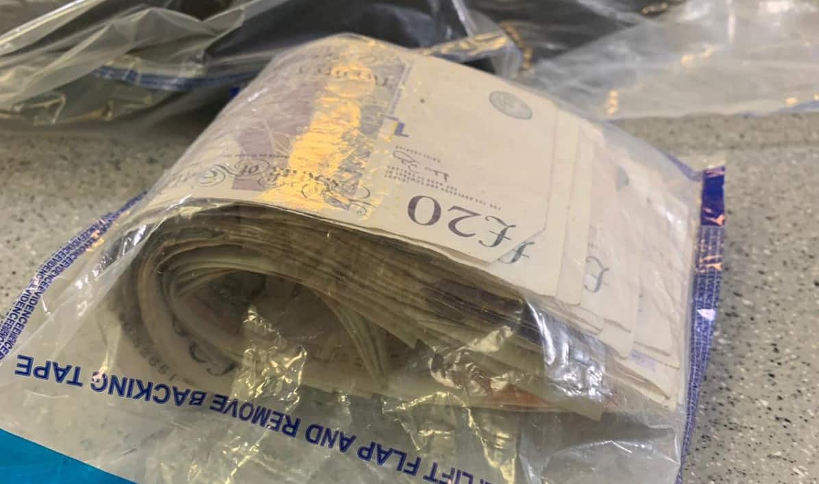 The cash officers seized from the vehicle