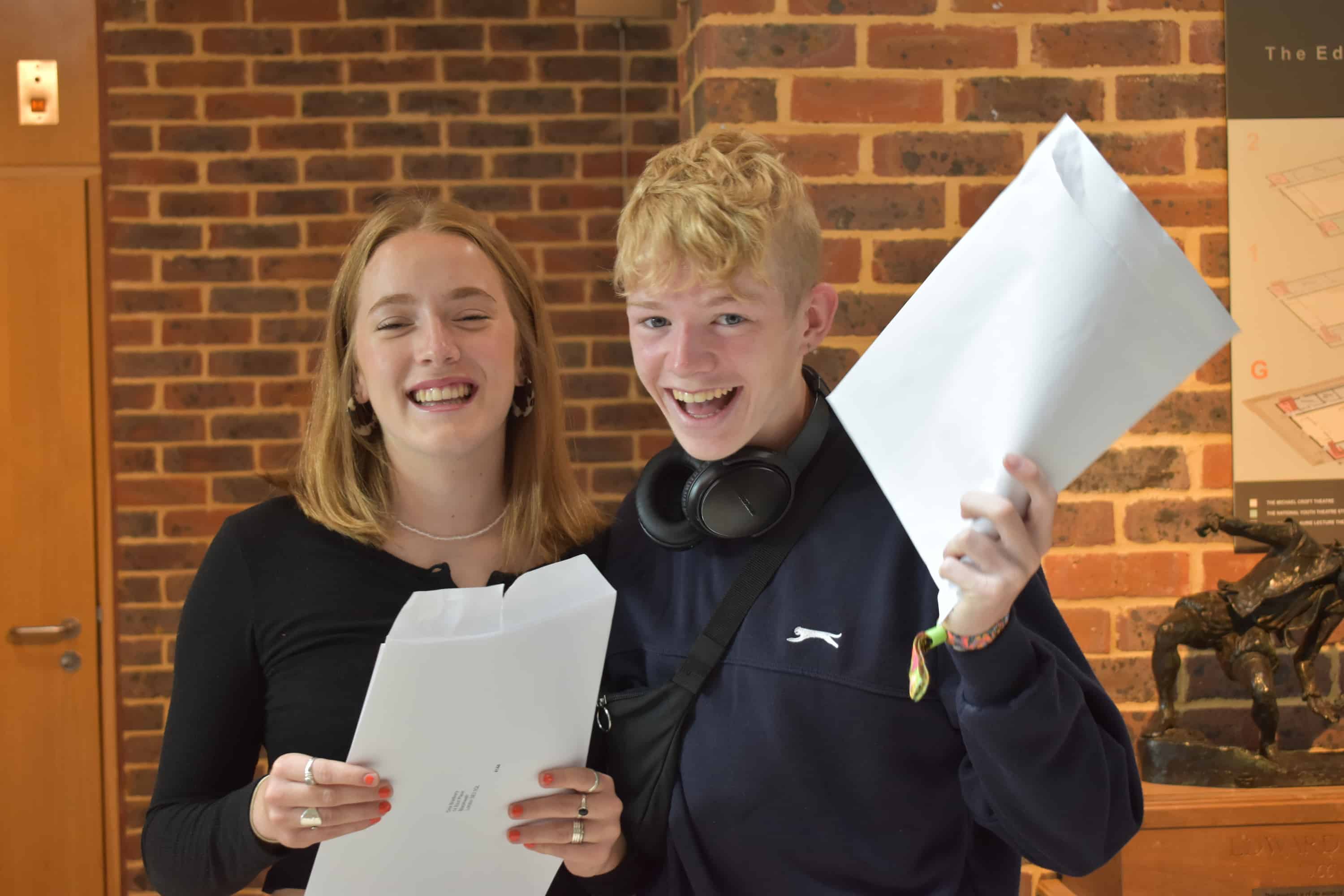 Alleyn's students celebrating their results