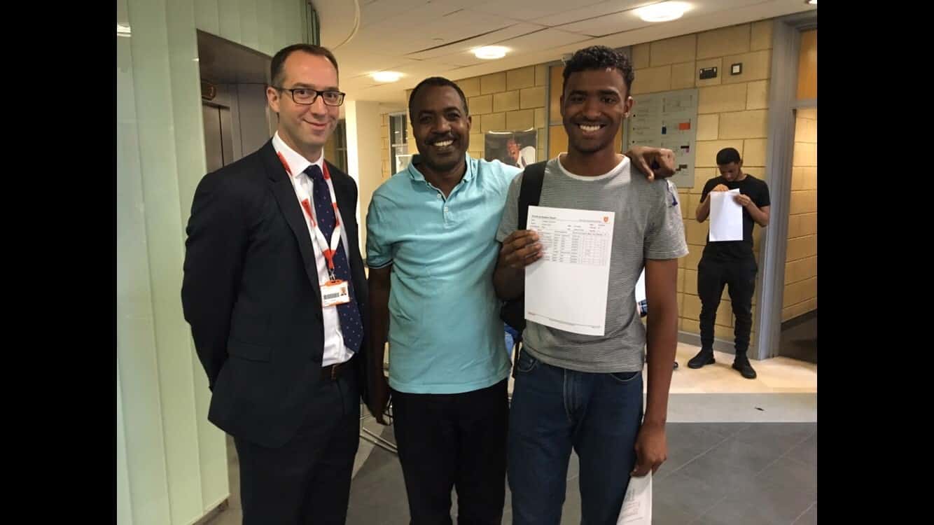 Peter Groves (Principal), Father of Mohammed Abubaker, Mohammed Abubaker, who achieved a stunning set of results
