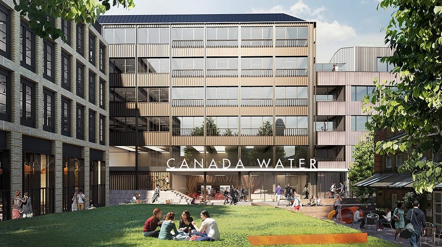 Artist's impression of Plot A2 in the Canada Water Masterplan