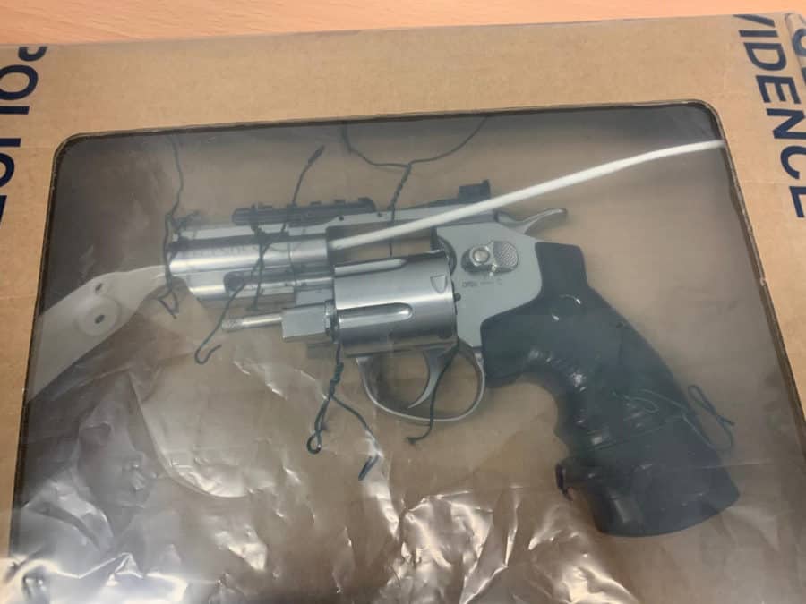 One of the firearms found by police