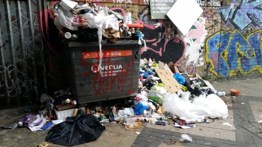 Rubbish at Peckham Rye last week