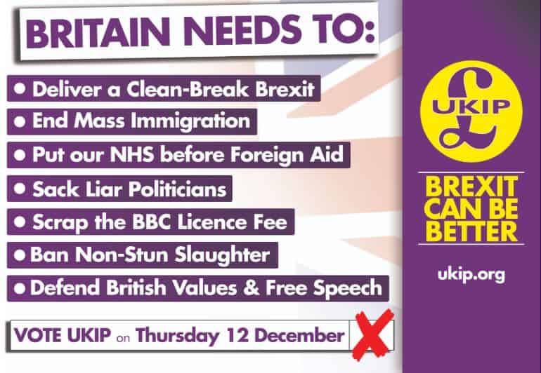 UKIP leaflet. The party did not respond to requests for interview by deadline