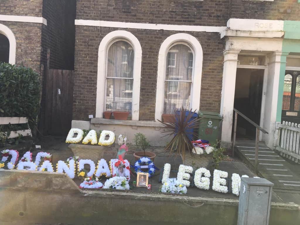 Tributes left outside Bill's house