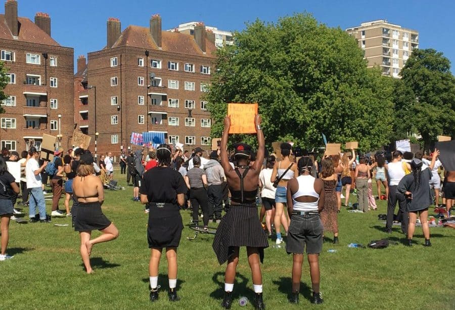 Black Lives Matter protest in Peckham, on May 30. The movement has renewed attention on diversity and public trust in the Met. Credit: Katy Griffith
