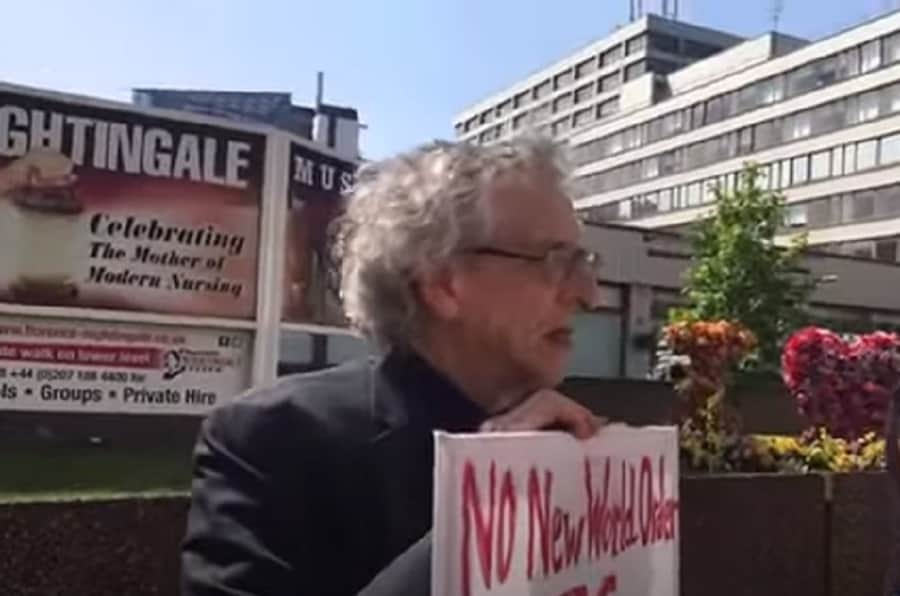 Piers Corbyn pictured at a protest (Image: YouTube)