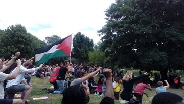 Black Lives Matter demonstration in Burgess Park earlier in June (c) Walworth Society