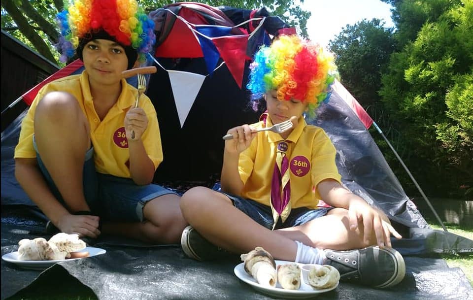 Scouts camping at home