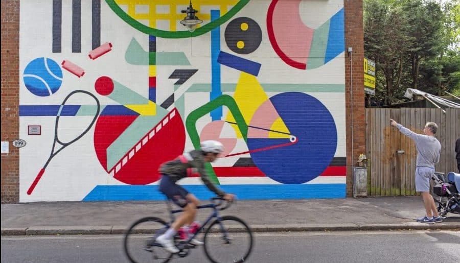 The new mural outside Dulwich Sports Club in Burbage Road. Photos courtesty of Network Rail