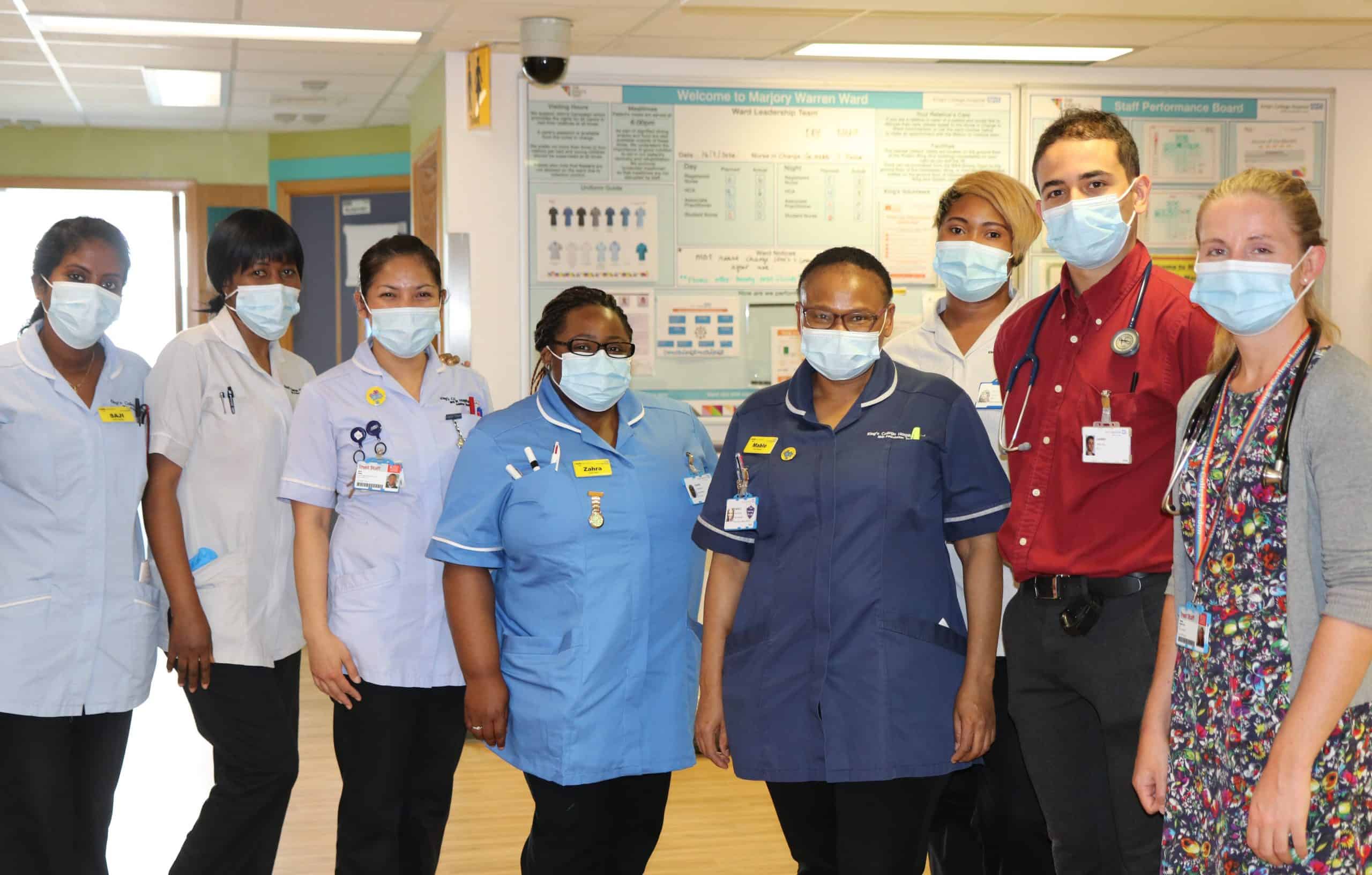 The team on the Marjory Warren ward at King's which treated the patient