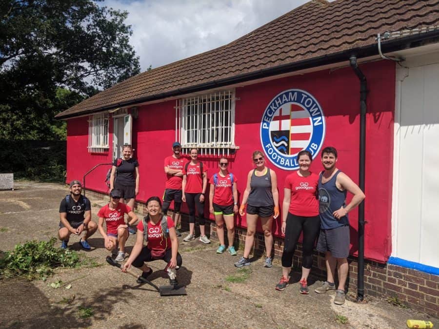 Only a few weeks ago Good Gym Southwark volunteers were helping to fix damage at Peckham Town FC