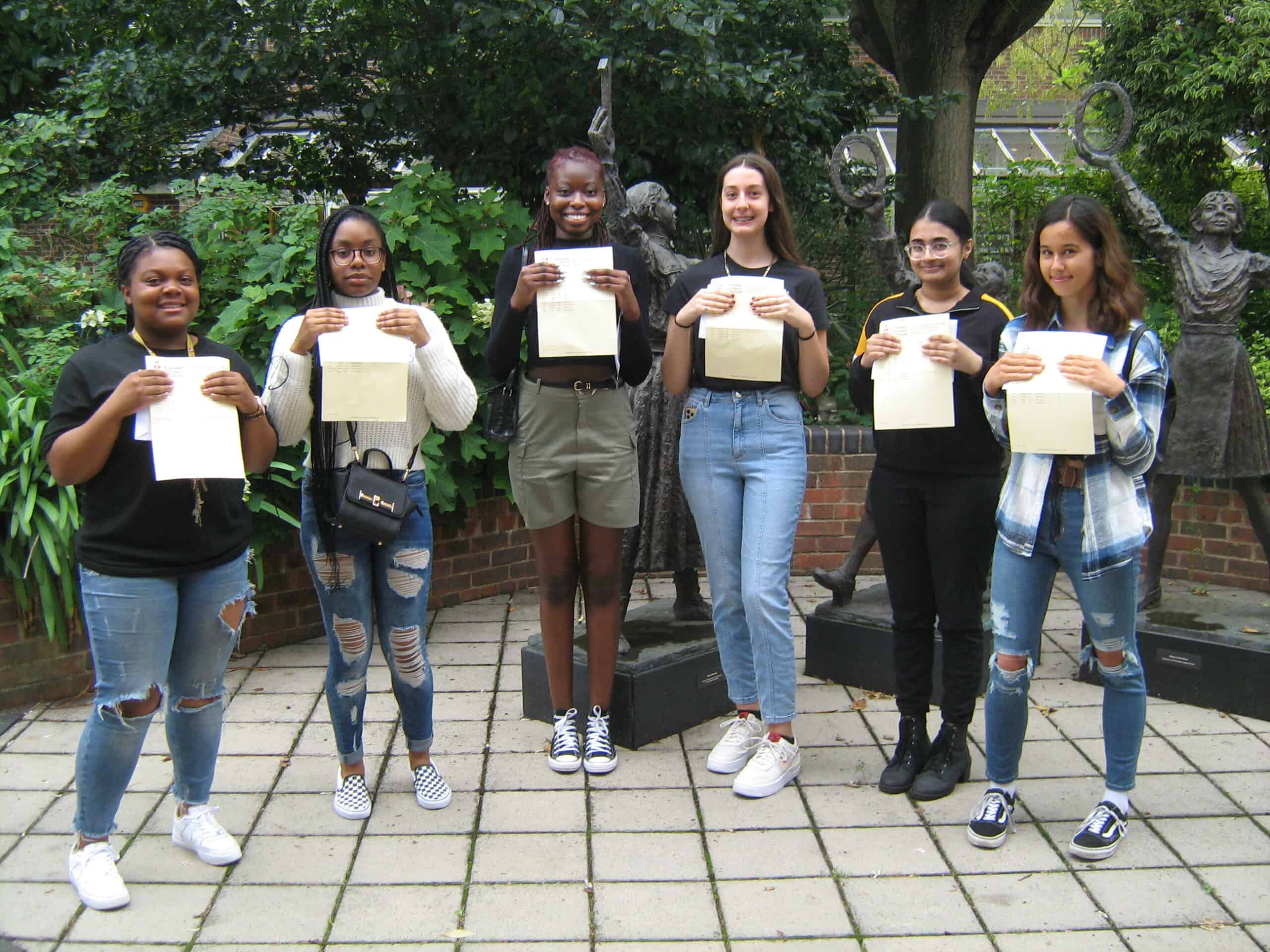 St Saviour's and St Olave's students picking up their results