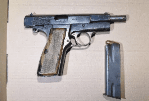 A Skorpion submachine gun seized by police
