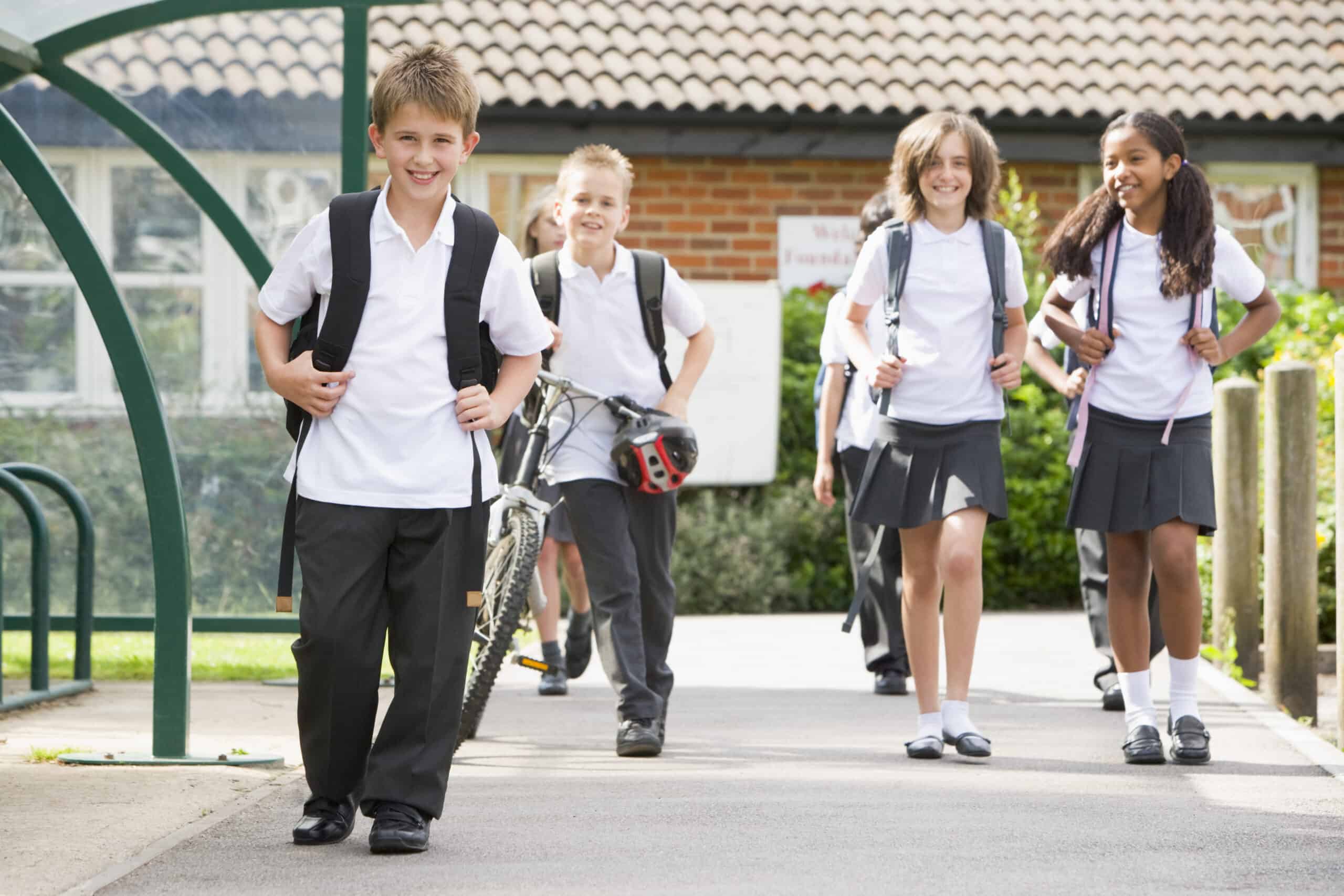 POSITIVE STEPS: Walking or cycling to school helps to boost children’s health and eases demand for public transport