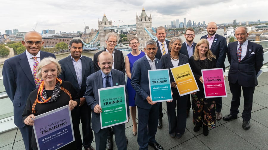 Mayor of London and Zero Suicide London campaign posters (Thrive LDN FB)