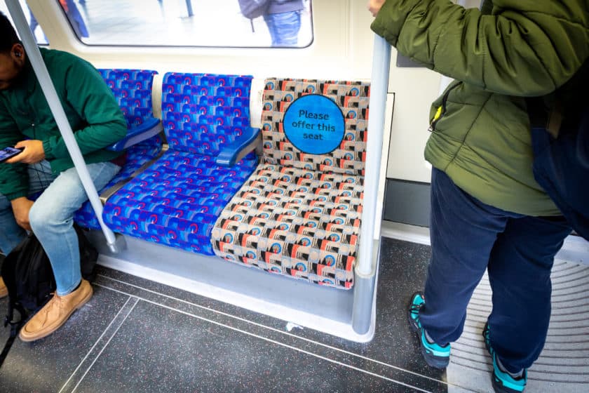 Seats on the Jubilee line 9/4/2019