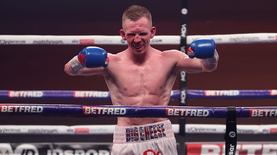 Ted Cheeseman celebrates. Photo:  Mark Robinson and Dave Thompson/Matchroom Boxing
