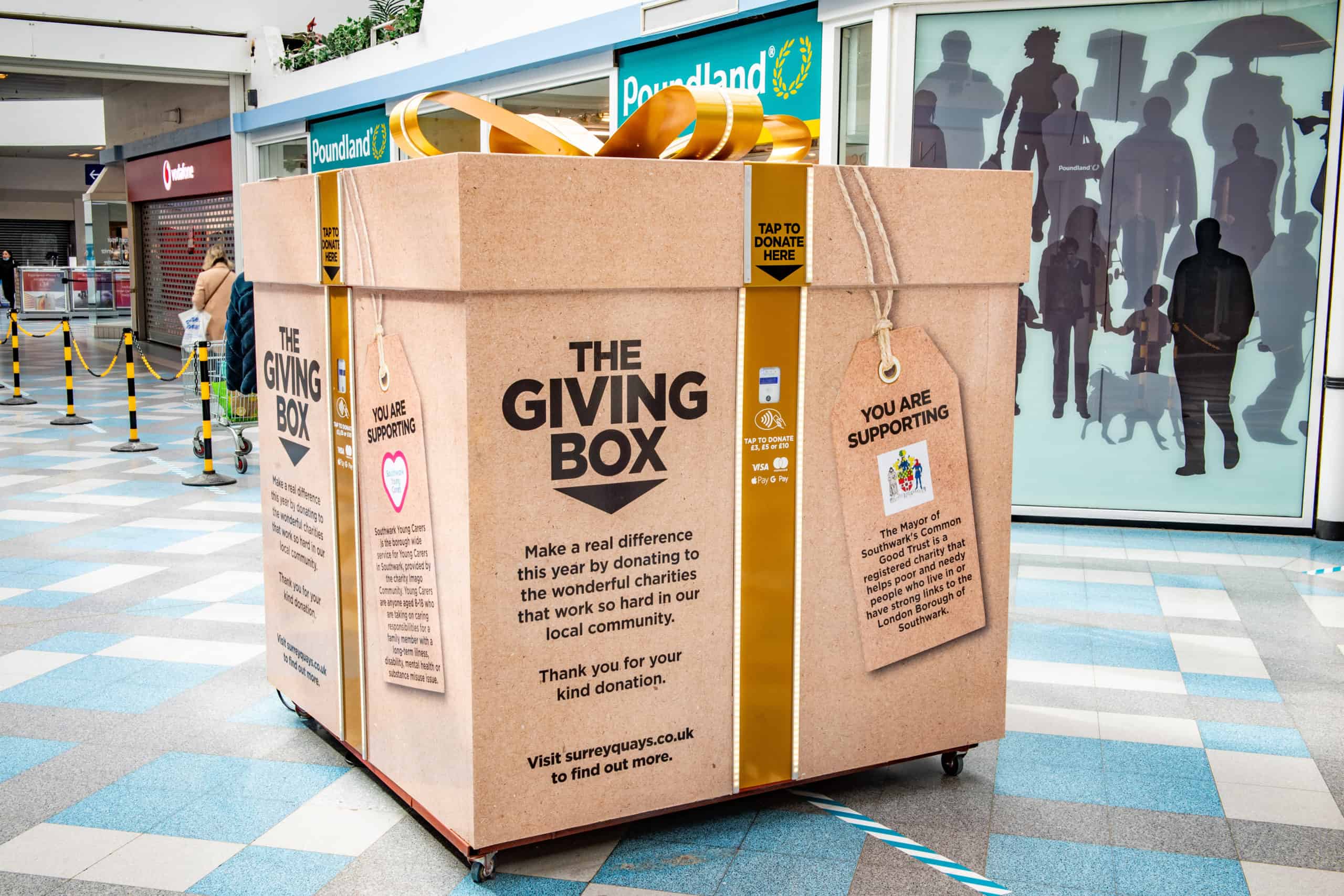 ( For Citypress ) Giving box at Surrey Quays shopping centre London