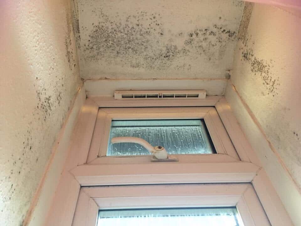 Mould around the bathroom window - with new ventilation slats