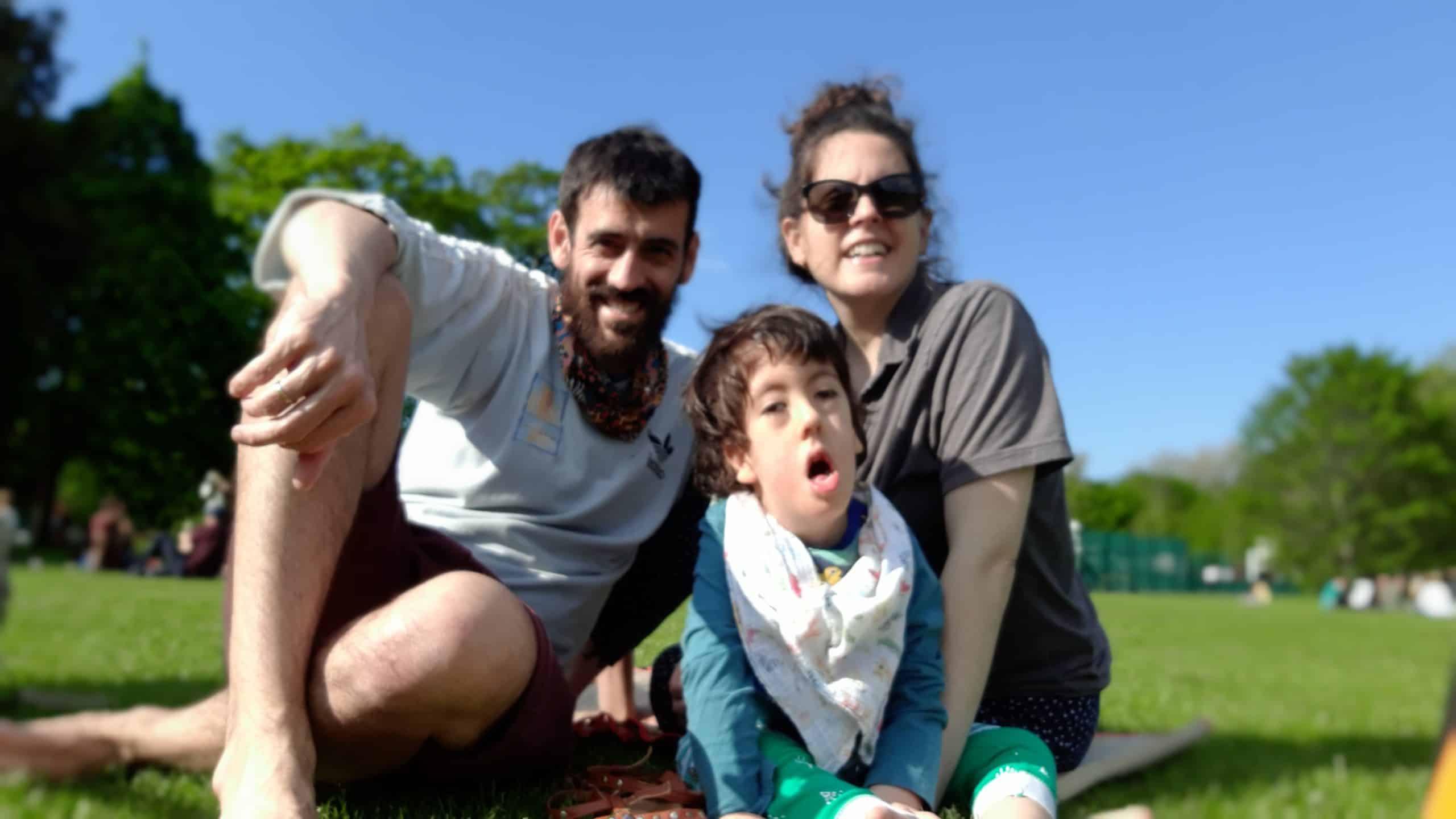 Noam, who has a condition that often needs treating at Evelina London, with his parents Willian and Vanina