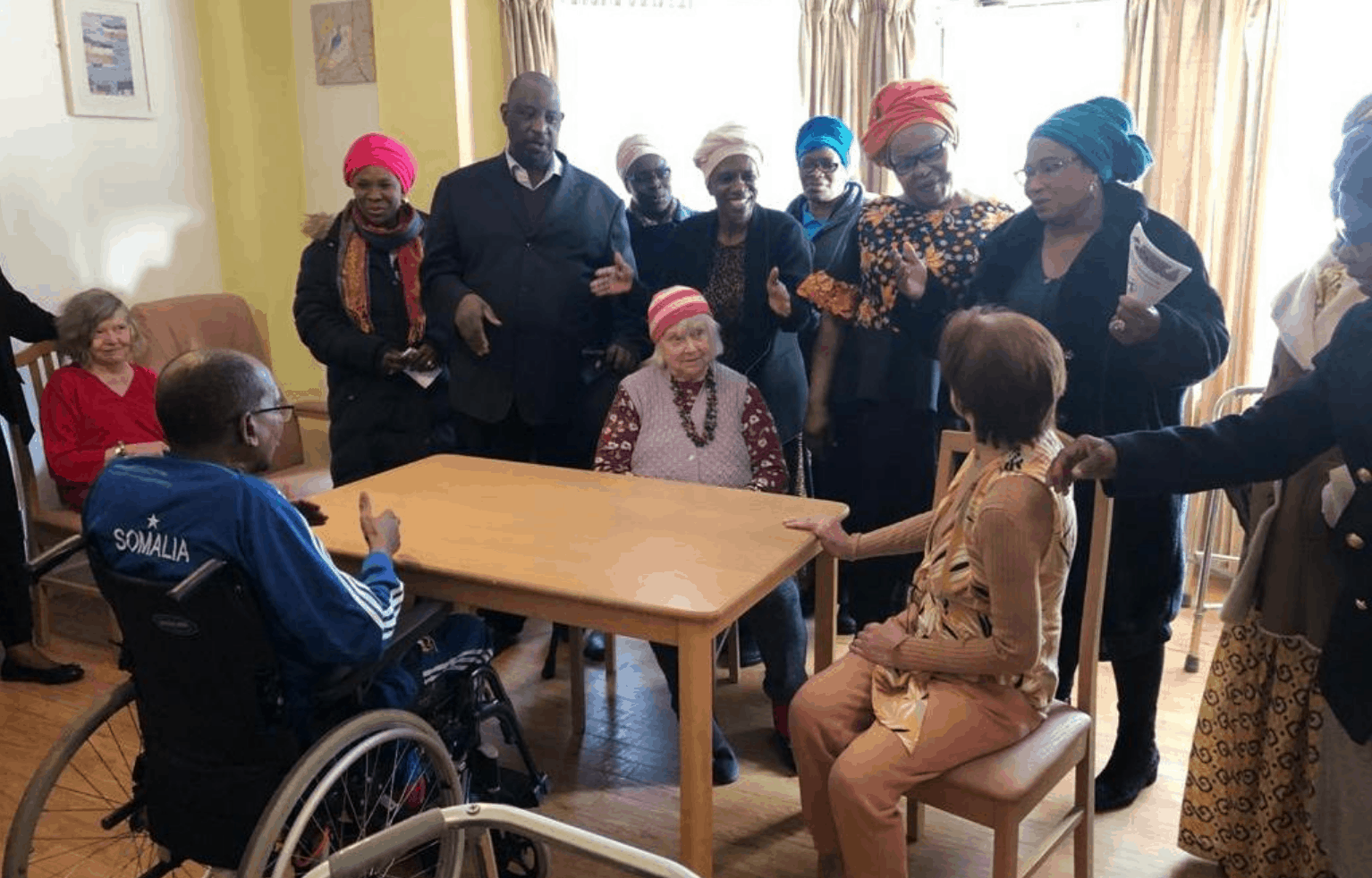 Church members visiting a care home