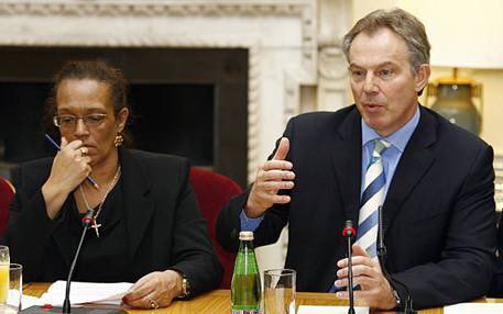 Michelle Forbes with Tony Blair