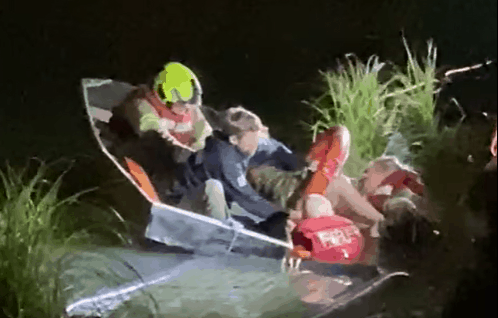 A still image from a video of the rescue
