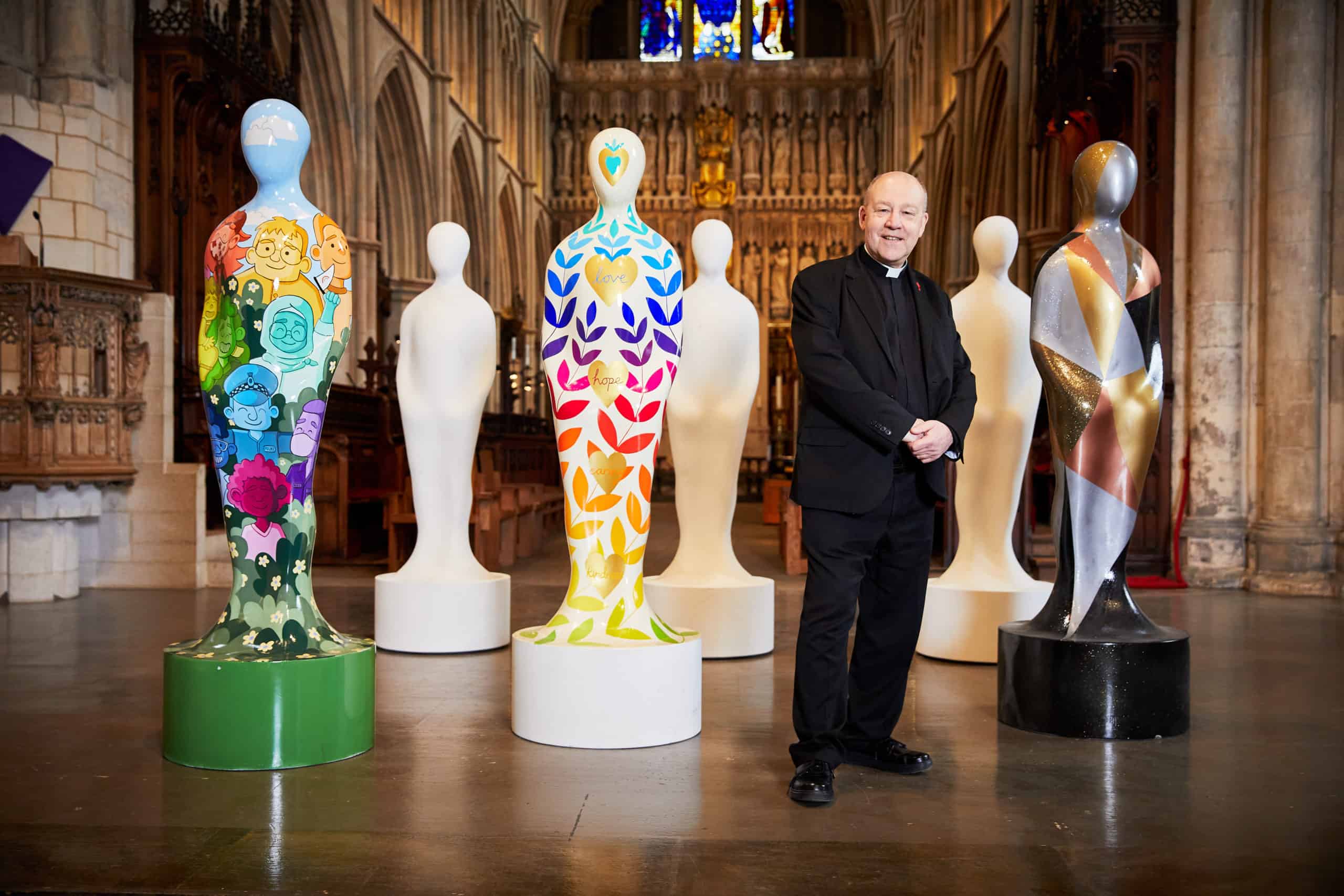 Dean of Southwark Andrew Nunn with the installation (Image: Scott Kershaw Photography)