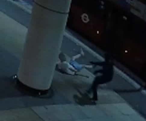 The men attacking a victim on Addington Street near Waterloo
