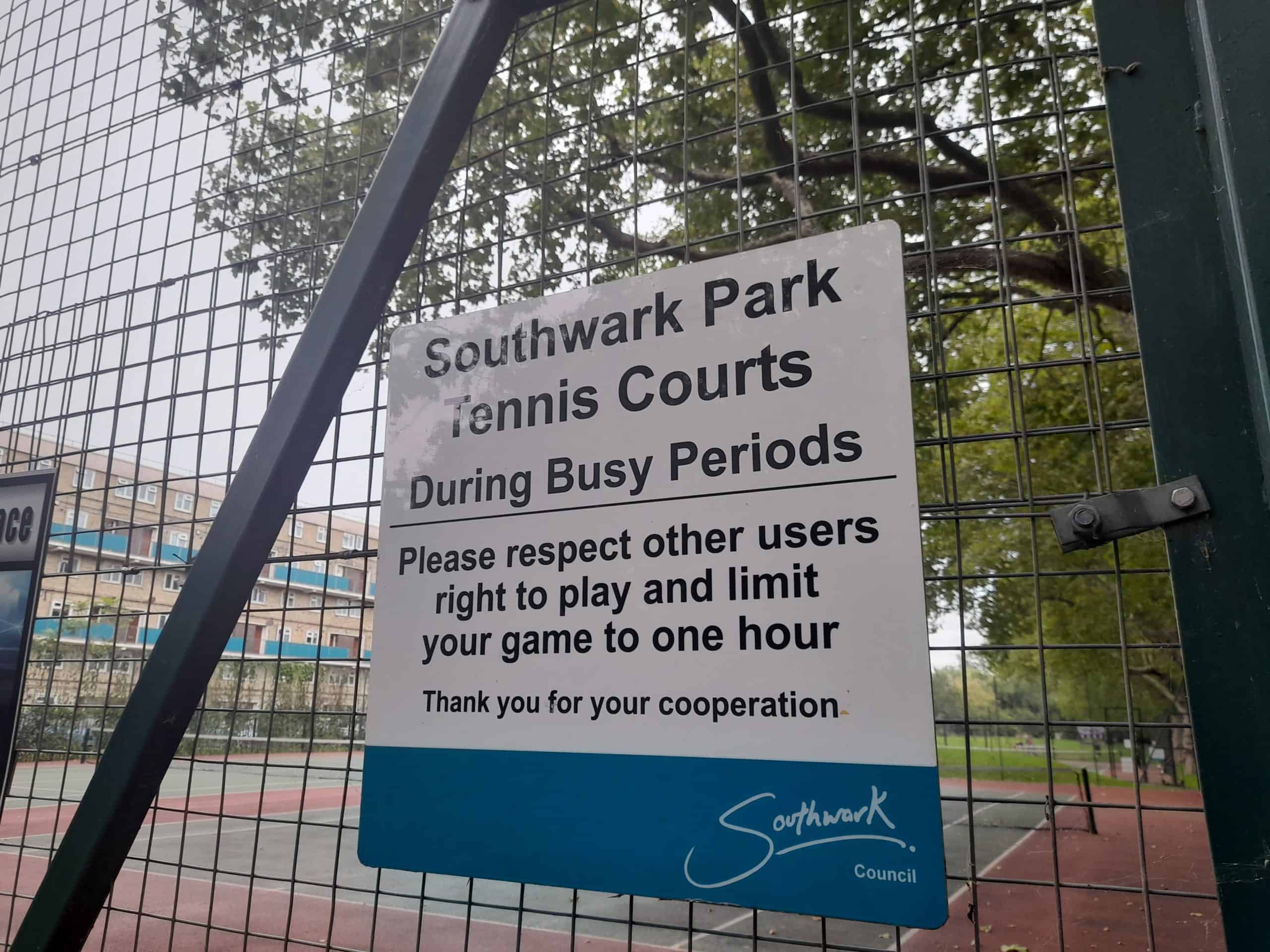 Southwark Park tennis courts