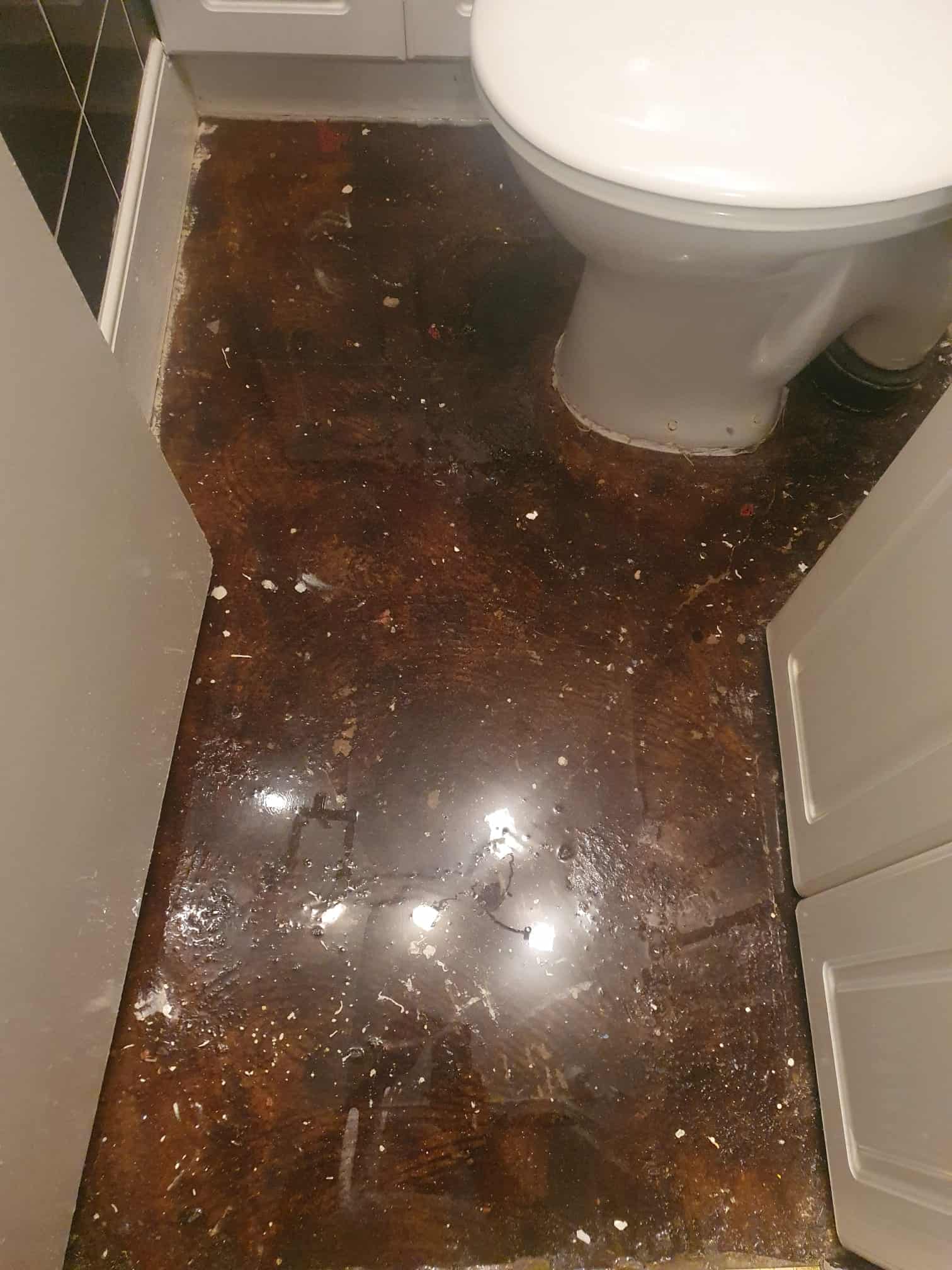 The bathroom floor