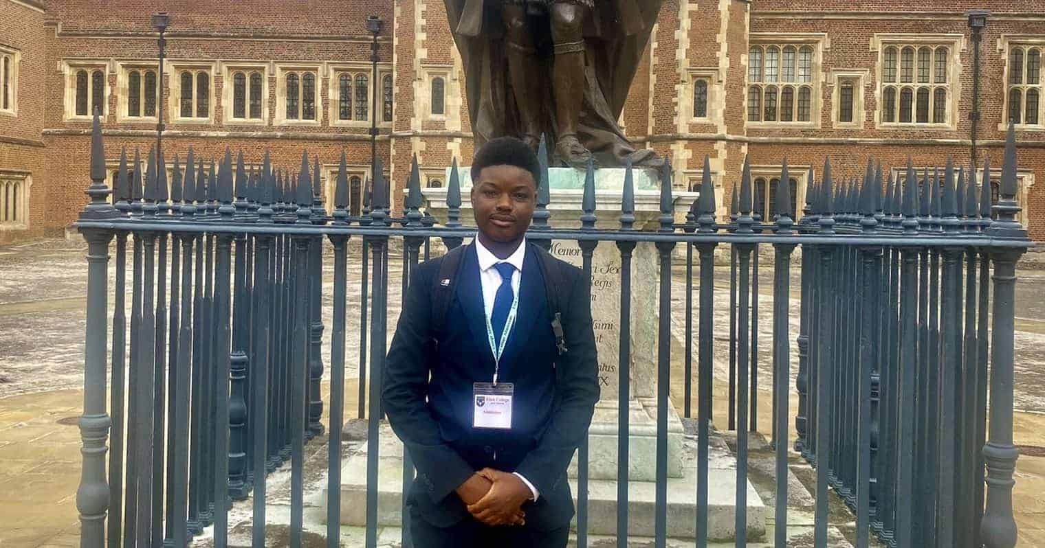 Issah on a visit to Eton College