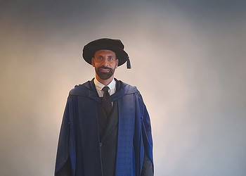 Rio Ferdinand at his honorary doctorate ceremony