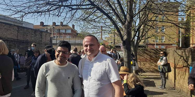 Vimal and MP Neil Coyle