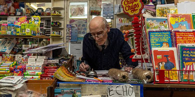 Chloe Arnold ‘The Corner Shop’ - an intimate portrait of a 91 year old shopkeeper who has run the same small Cheltenham shop for 53 years.