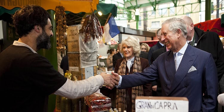 A Royal re-opening for Borough Market - HRH The Prince of Wales and The Duchess of Cornwall take a tour of London's oldest food market on Valentine's day and officially re-open the newly restored Three Crown Square market hall.