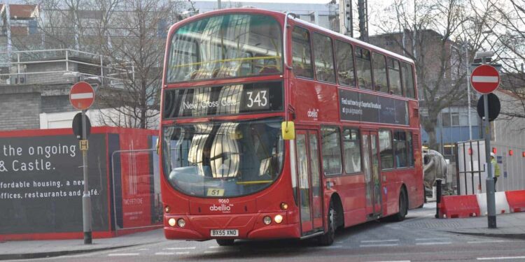 The 343 bus runs from Aldgate Station to New Cross/Jerningham Road.