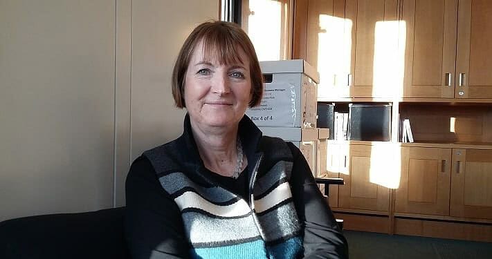 Harriet Harman MP in her office in Portcullis House in Parliament