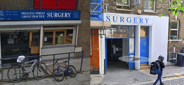 Princess Street Surgery (left) and Manor Place Surgery (right).