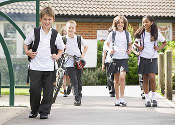 POSITIVE STEPS: Walking or cycling to school helps to boost children’s health and eases demand for public transport
