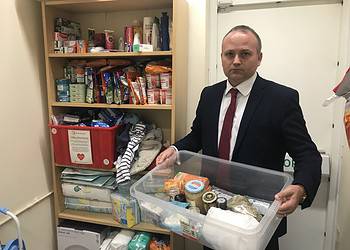Neil Coyle at his constituency office food bank