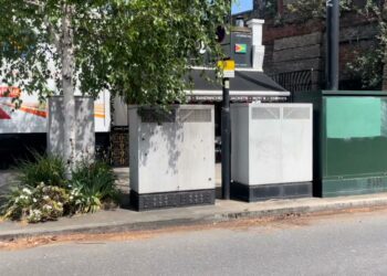 The telecom boxes were first erected 10 years ago, directly outside Umana Yana, in Herne Hill.