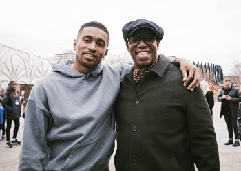 Arsenal's Reiss Nelson (left) and Ian Wright (right). Credit: Dave East