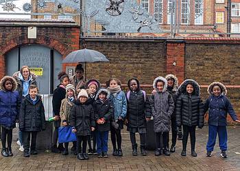 Pupils outside Townsend Primary School